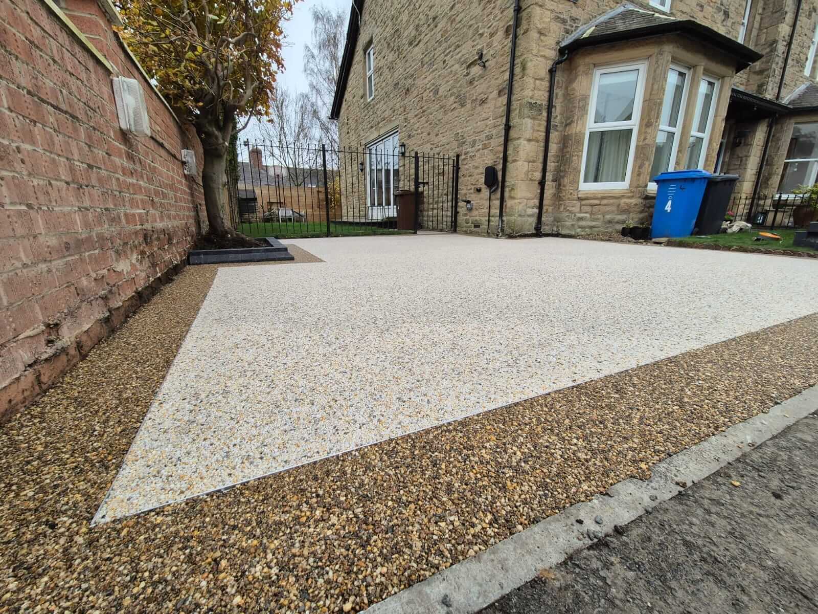 Block paving driveway with herringbone pattern in Northumberland