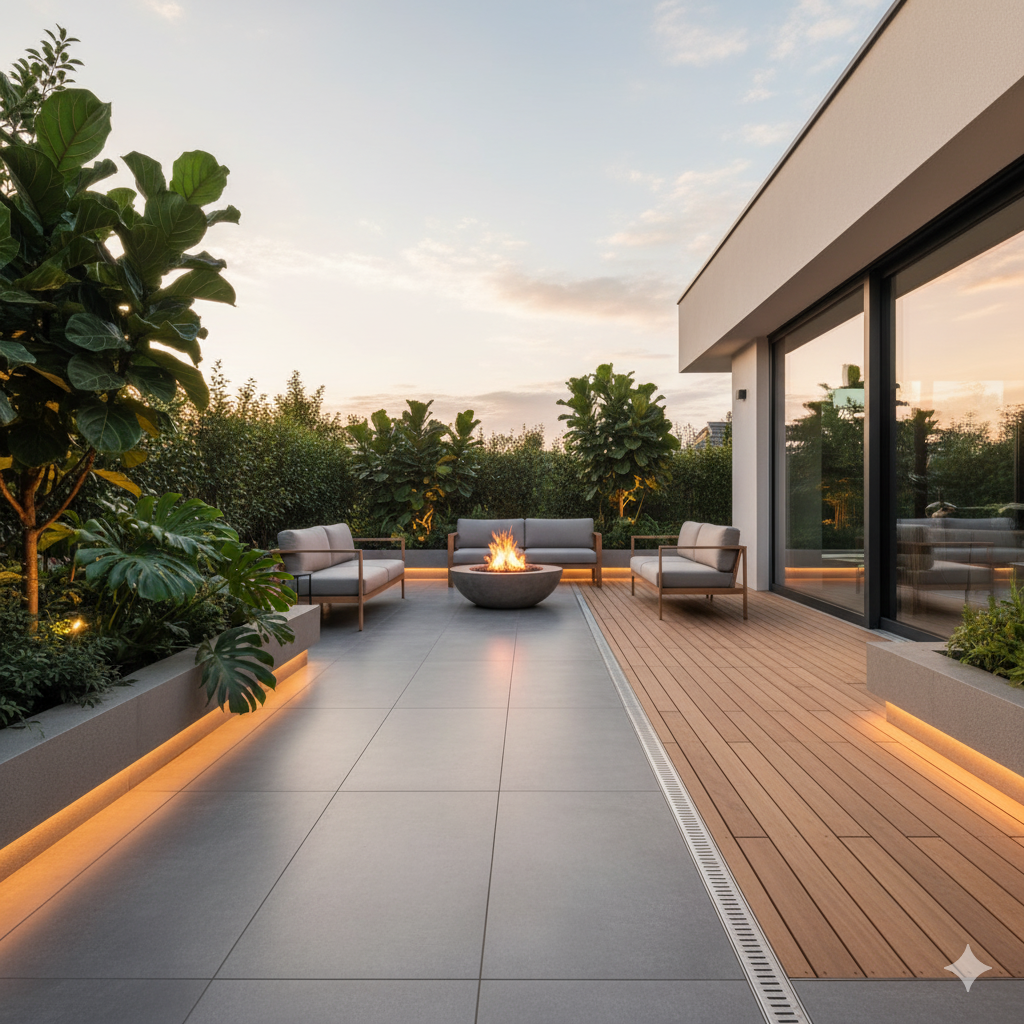 Modern patio designs blend sustainability and style—smart drainage keeps these multi-functional spaces performing beautifully.