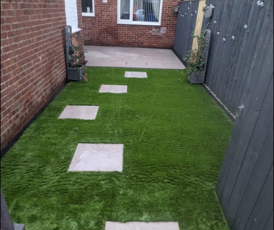 Artificial grass backyard