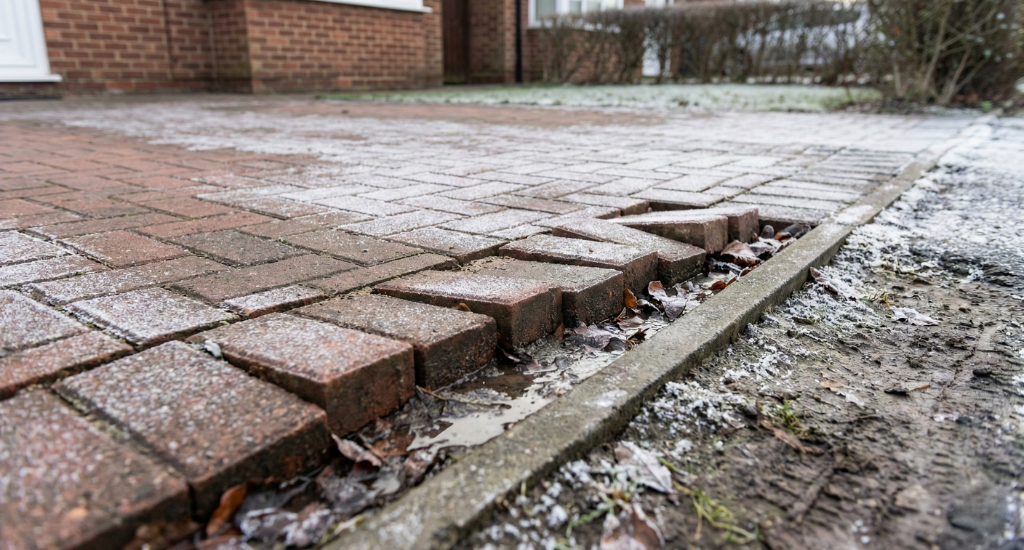 Weak or failing edge restraints allow block paving to spread outward, leading to uneven surfaces and joint failure.