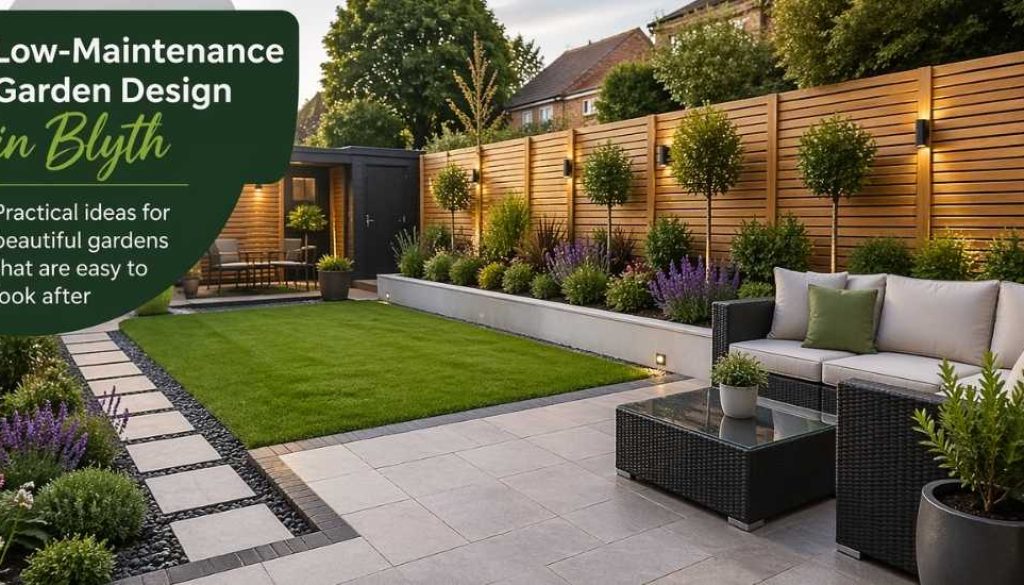 Low-maintenance garden design in Blyth