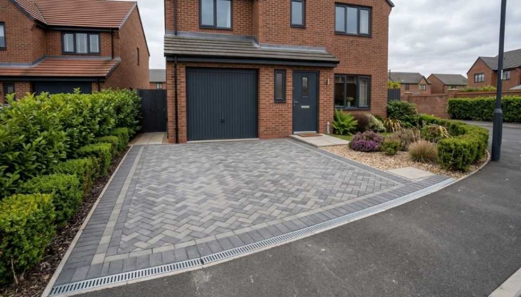 Modern residential driveway in Blyth