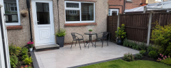 Newly installed porcelain patio in Sunderland