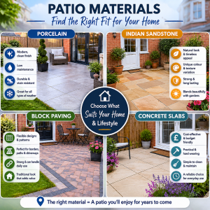 Patio materials benefits infographic