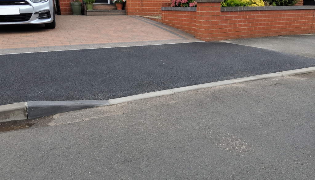 Driveway with a kerb