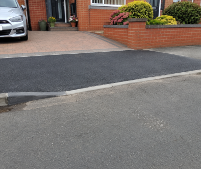 Driveway with a kerb