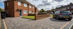 Charcoal block paving driveway