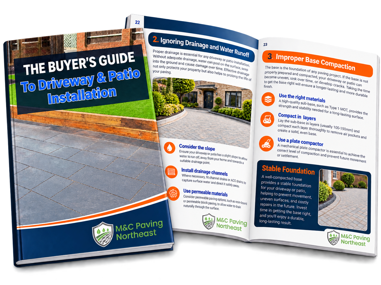 M&C Paving Northeast driveway and patio buyer’s guide booklet