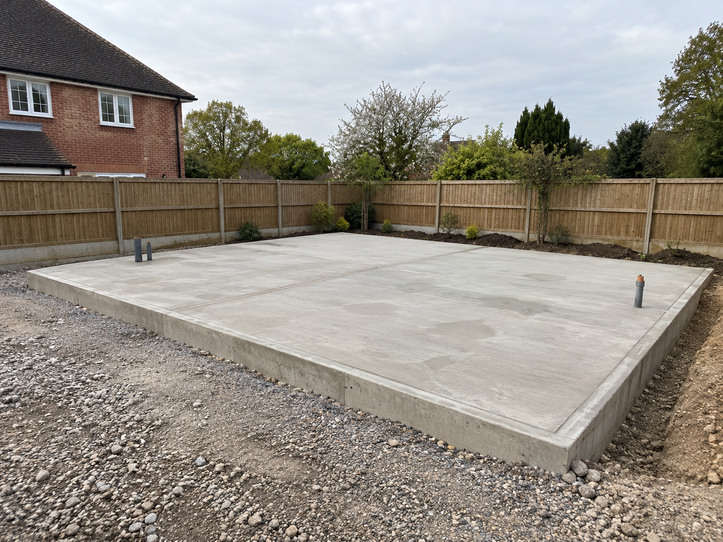 AI illustration: Concrete workshop foundation slab